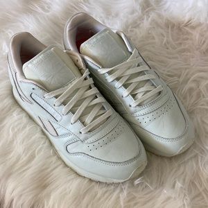 Reebok Stockholm Face Pastel Mint Sage Green Blue leather sneakers